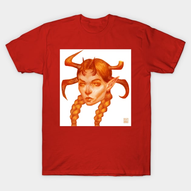 Demon Orange T-Shirt by Elainuar